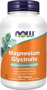 Vitamins & Supplements, NOW MAGNESIUM GLYCINATE TABS 180S